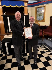 Read more about the article Presentation to Very Eminent Knight Derek John Smith for 40 years Service